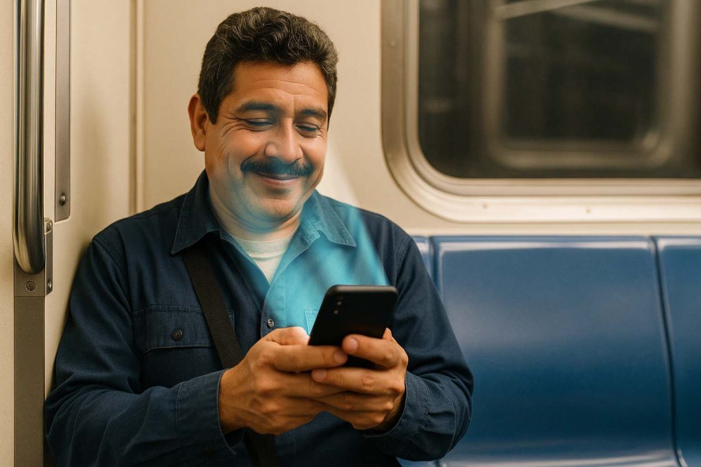 Mexicano estudiando en metro NY